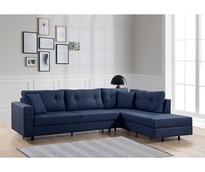 Extandable Corner Sofa Navy Blue
